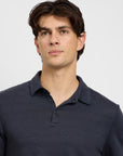 Midnight Stretch Linen Jersey Short Sleeve Polo
