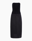 Crochet Knit Poplin Maxi Dress