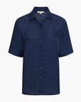 Crinkle Oversized Short Sleeve Button Up Shirt