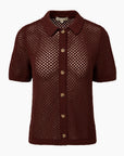 Crochet Knit Button Up Shirt