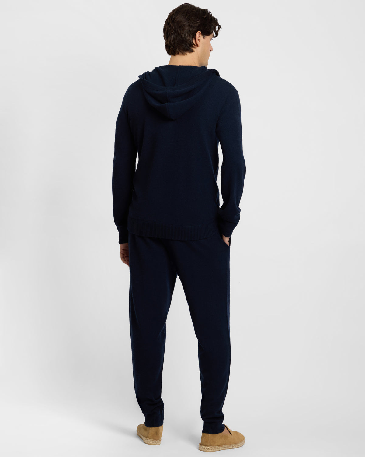 Midnight 100% Cashmere Hoodie Zip Up