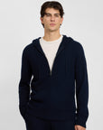 Midnight 100% Cashmere Hoodie Zip Up