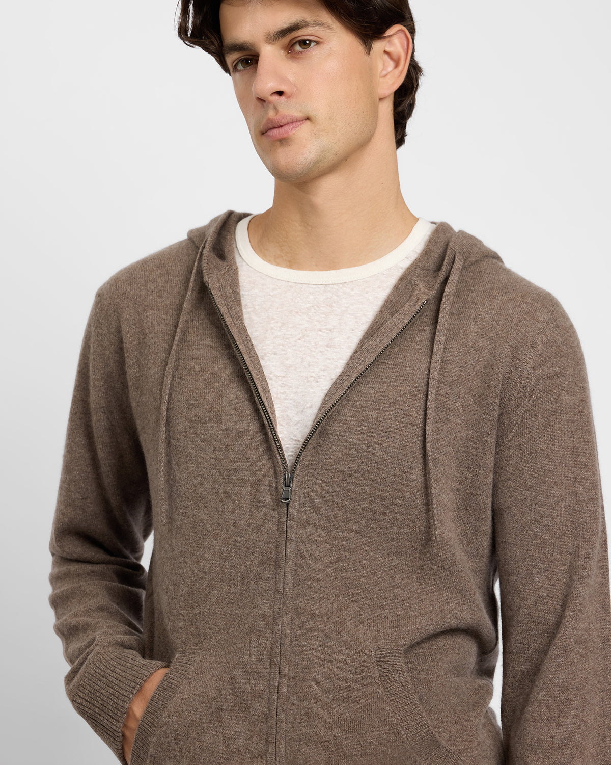 Timber 100% Cashmere Hoodie Zip Up