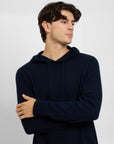 Midnight 100% Cashmere Hooded Pullover