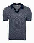 Cotton Textured Johnny Collar Polo