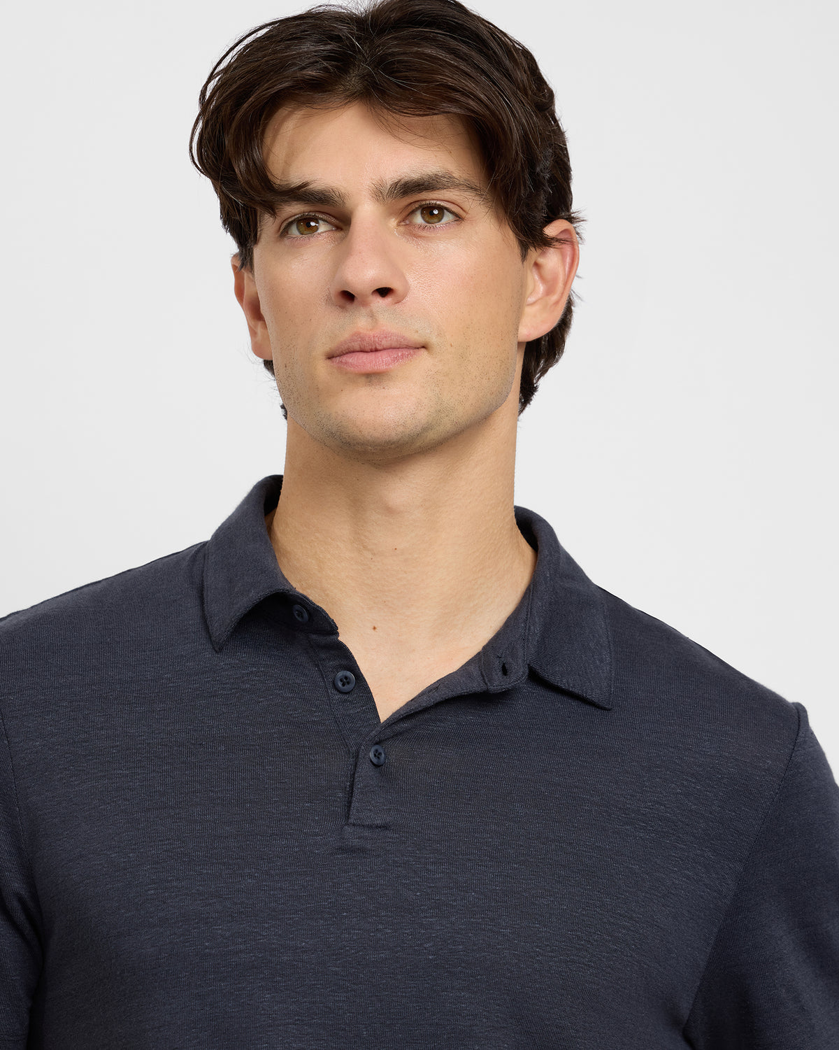Stretch Linen Jersey Short Sleeve Polo