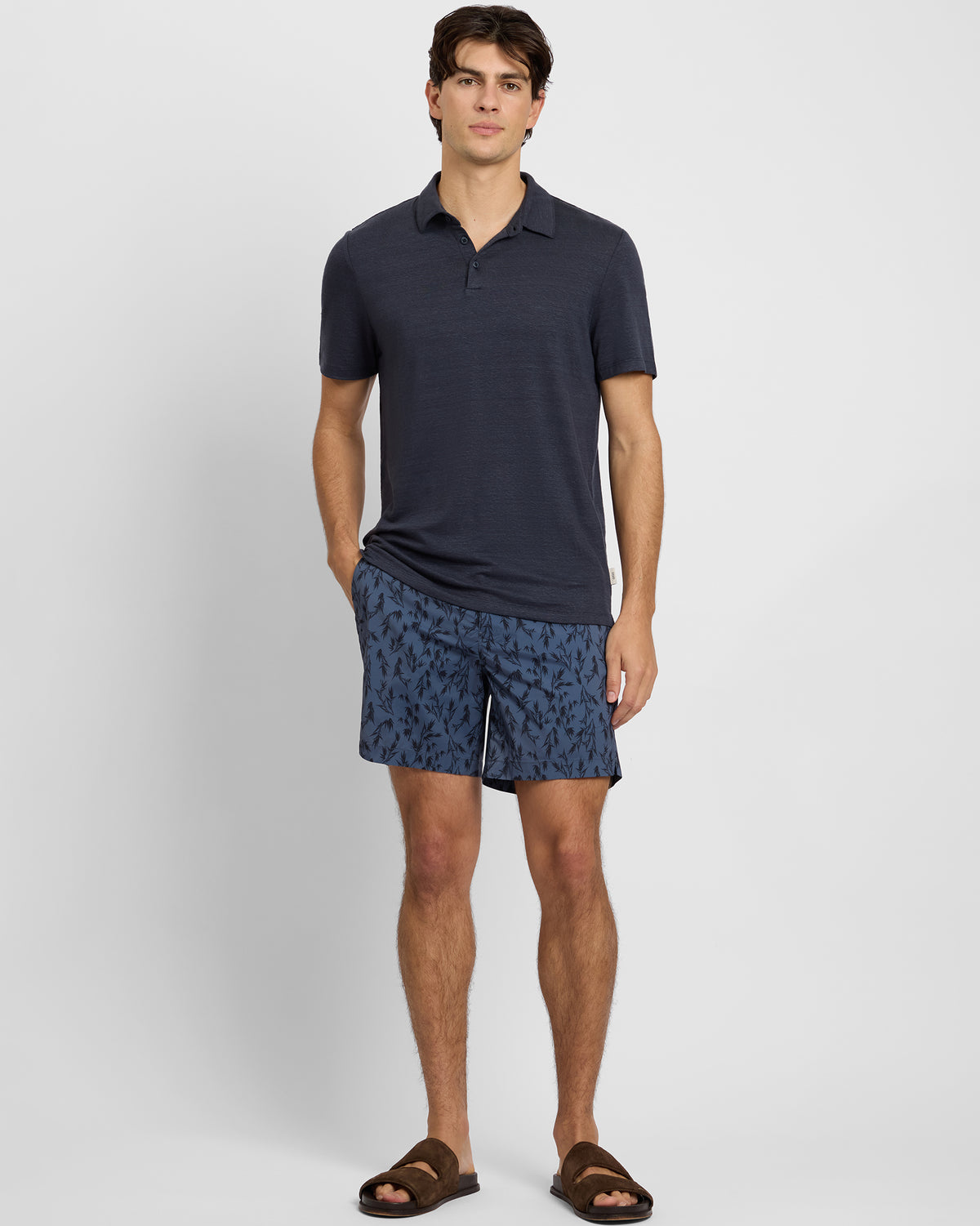 Stretch Linen Jersey Short Sleeve Polo
