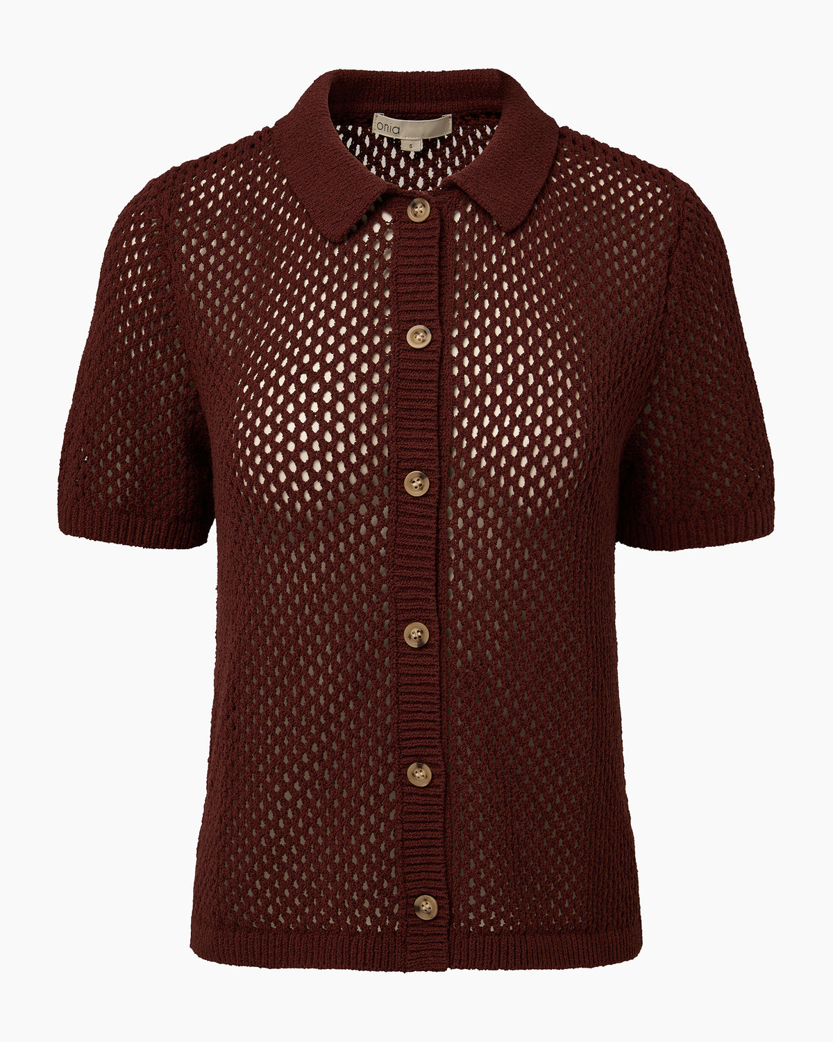 Crochet Knit Button Up Shirt