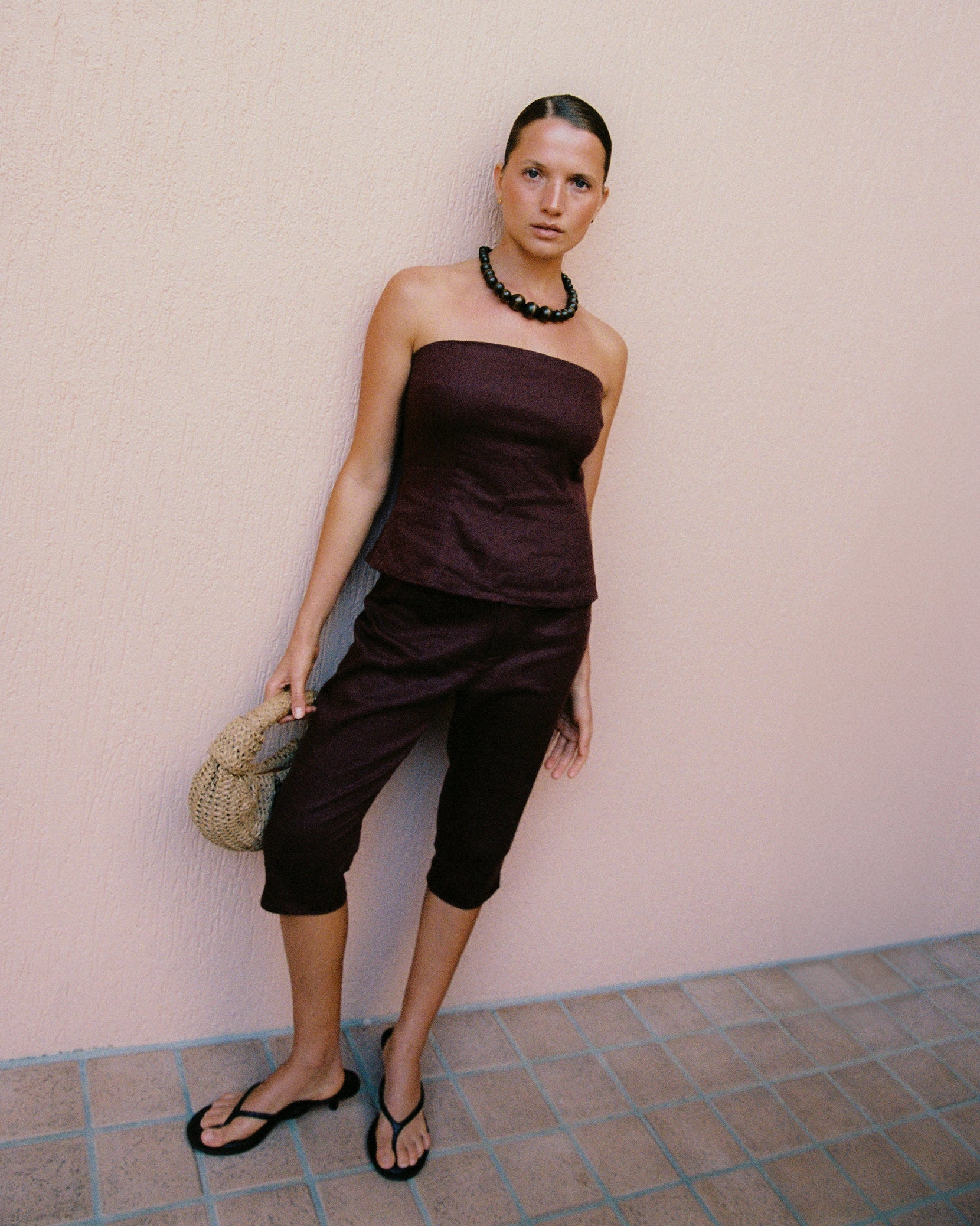 Strapless Peplum Top