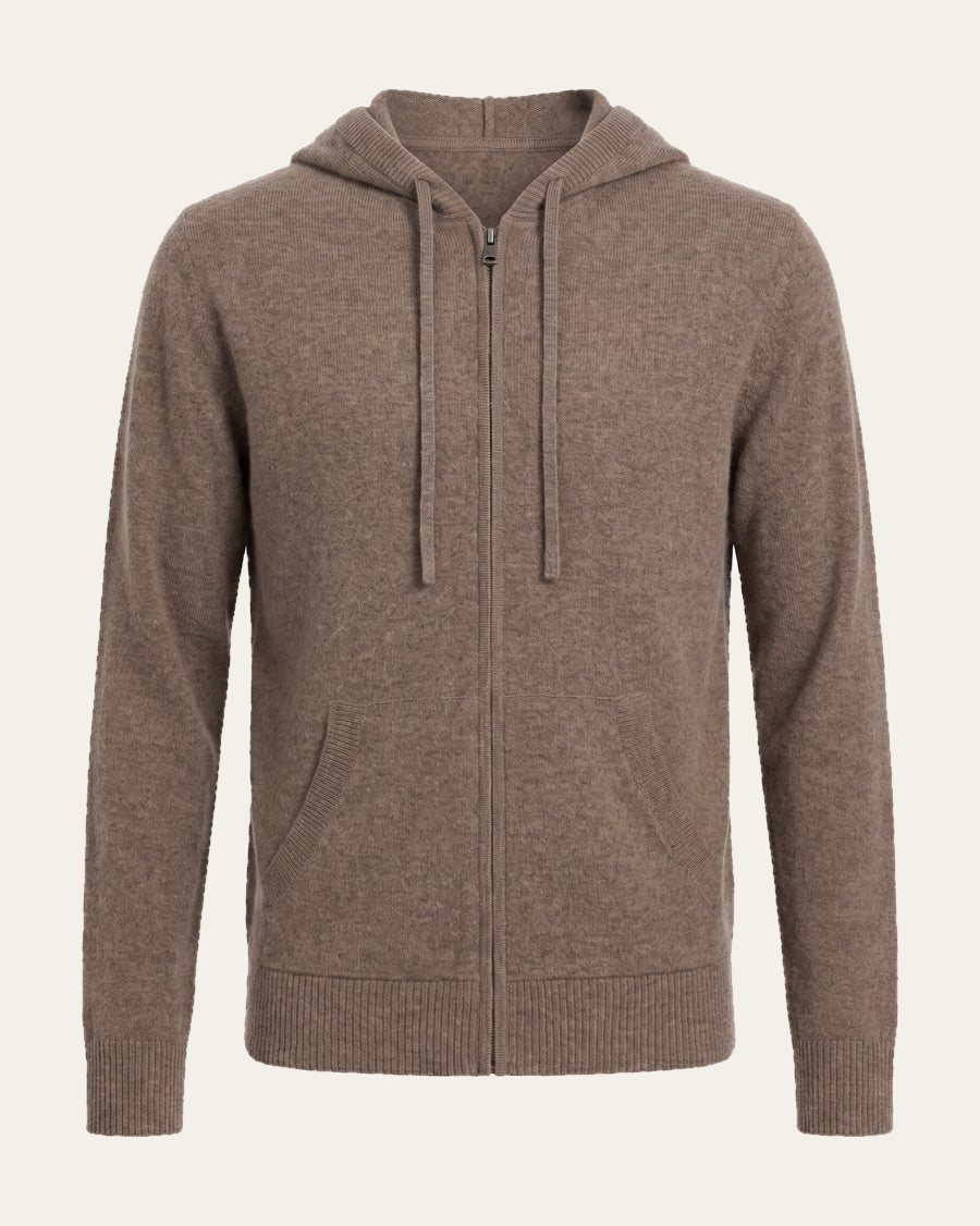 100% Cashmere Hoodie Zip Up