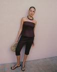 Strapless Peplum Top
